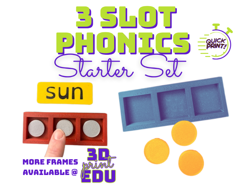 3 Slot Phonics Phoneme Starter Set - Elkonin boxes