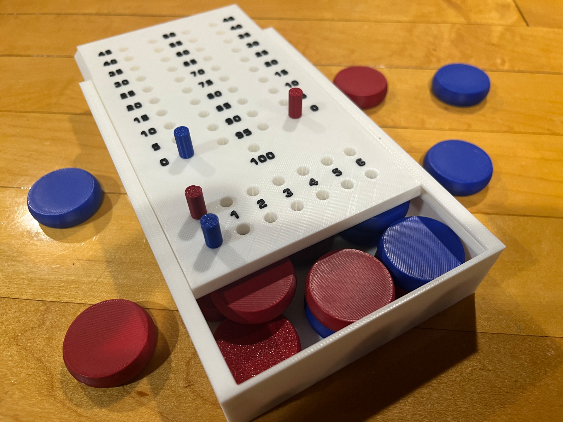 Crokinole Scoring Tracker Storage Box