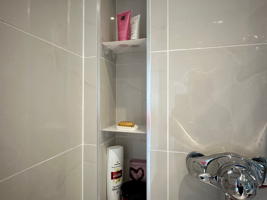 Semi Transparent Thin Shower Niche Shelf