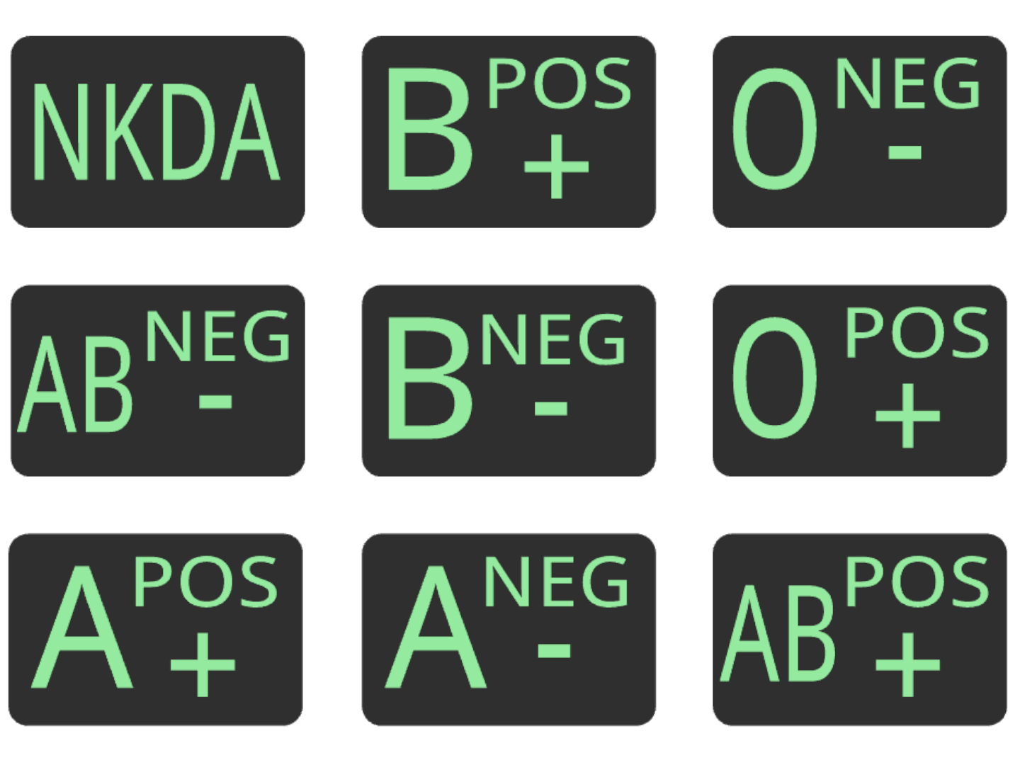 Patchs - groupe sanguin fixation magnet