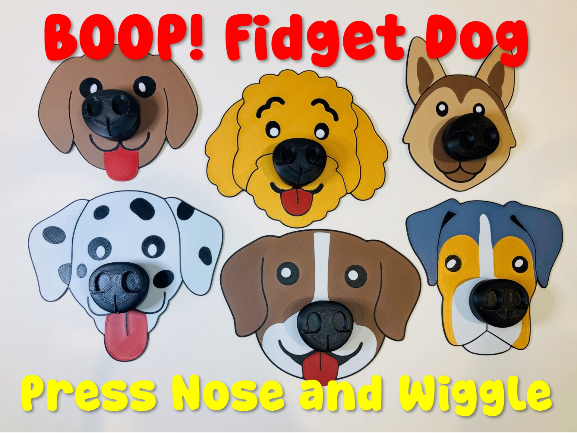 BOOP! Dog Nose Boop Fidget Toy -- Press & Wiggle