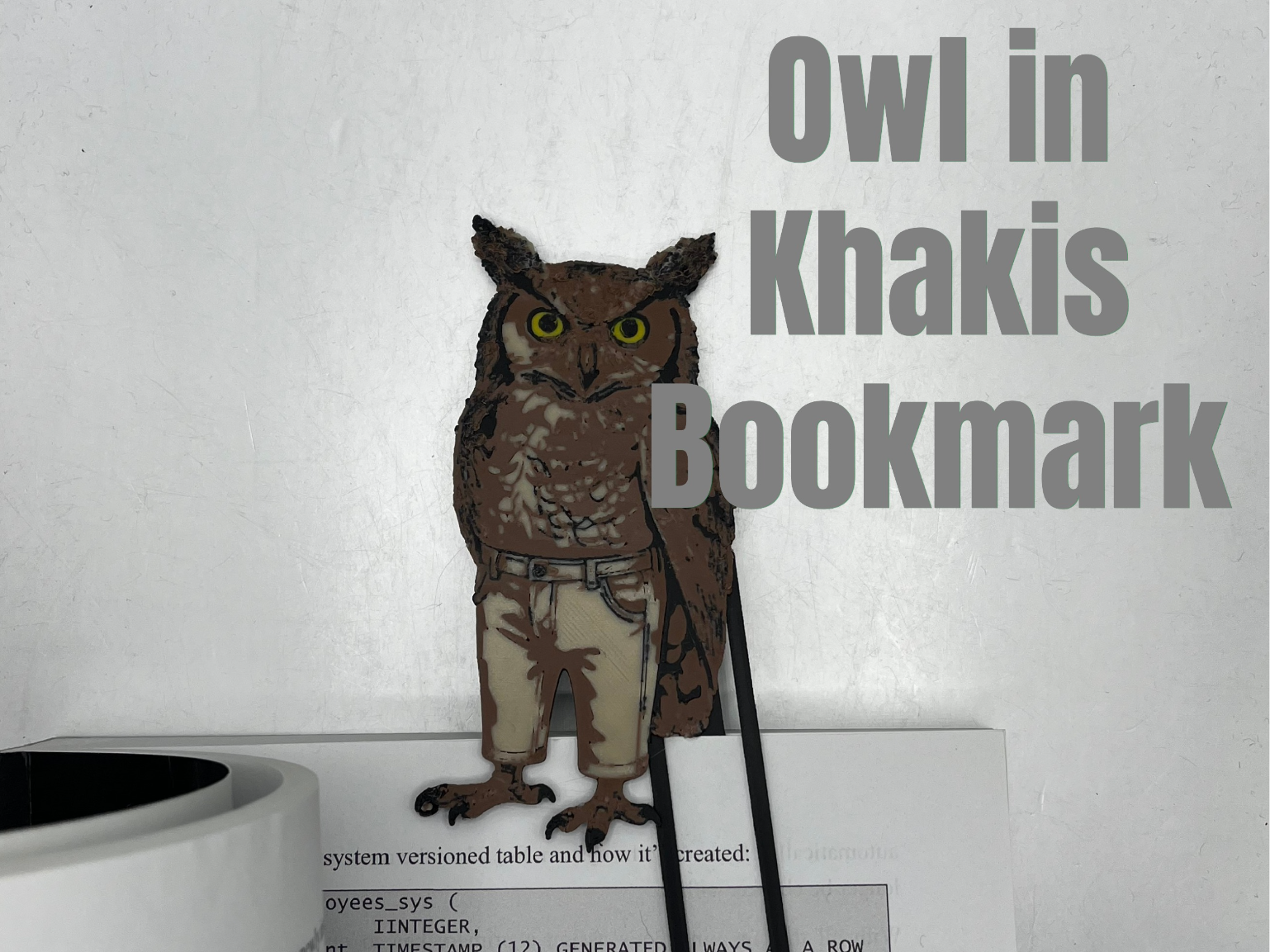 Owl in Khakis Bookmark – Birds with Pants Series