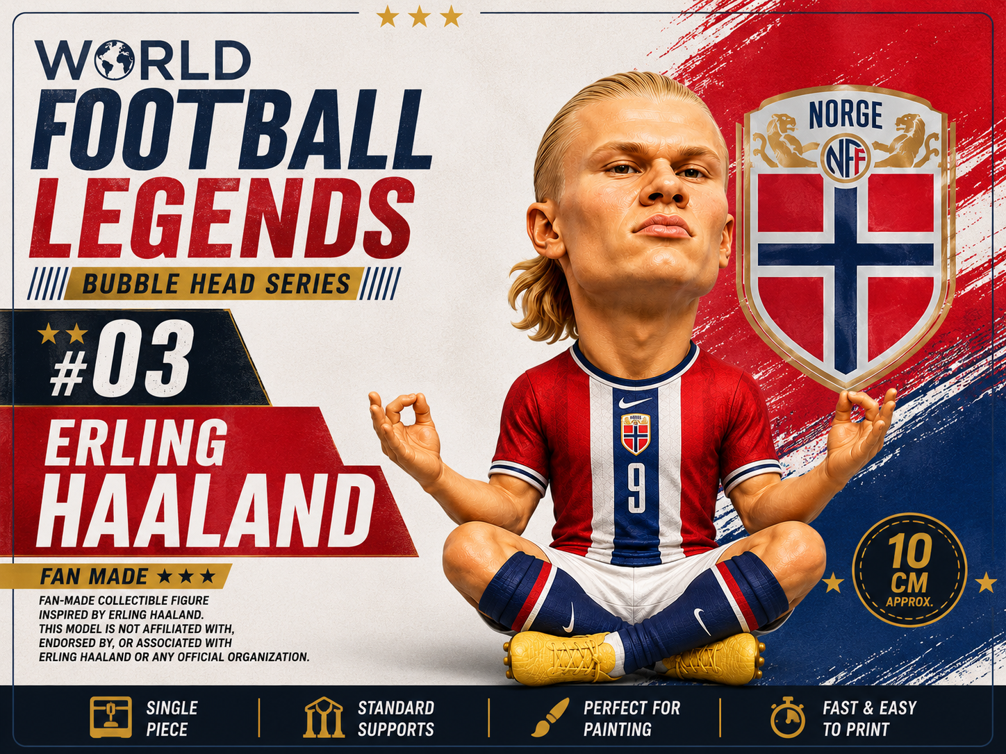 Haaland Bubble Head Leggende del Calcio Mondiale