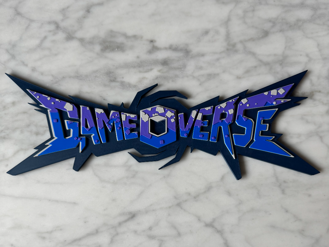 Gameoverse Logo Sign, Keychain, & Stand