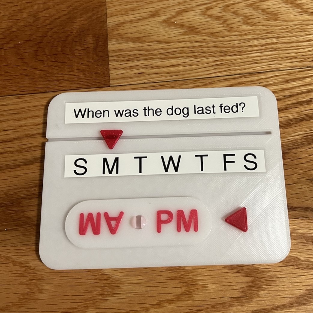 Periodic Task Marker for Pet Feeding, Medication, or any task