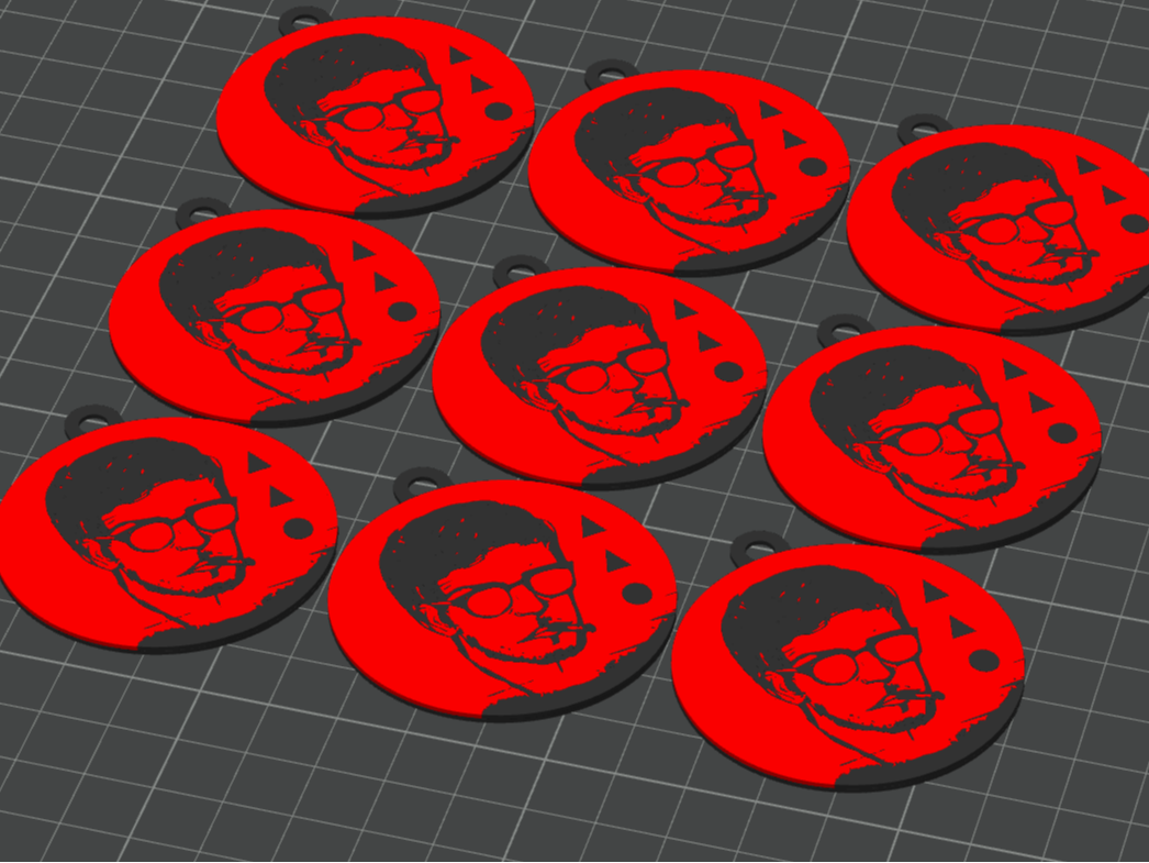 Keychain Alwin Face red