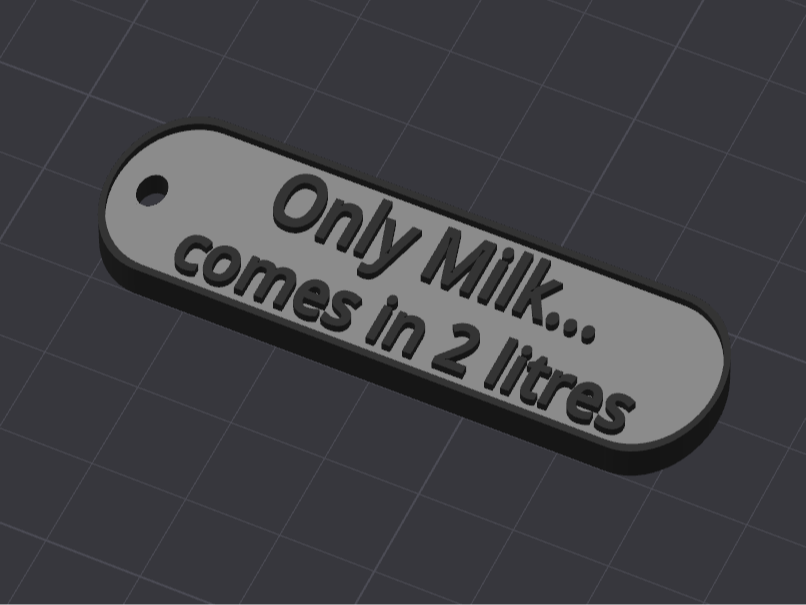 Keychain "Only Milk comes in 2 litres"