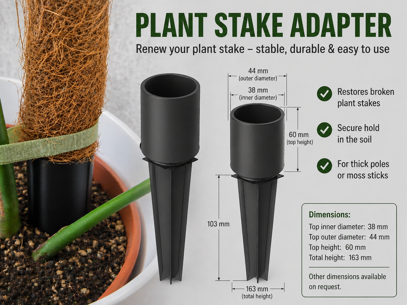 Plant Stake Repair Adapter