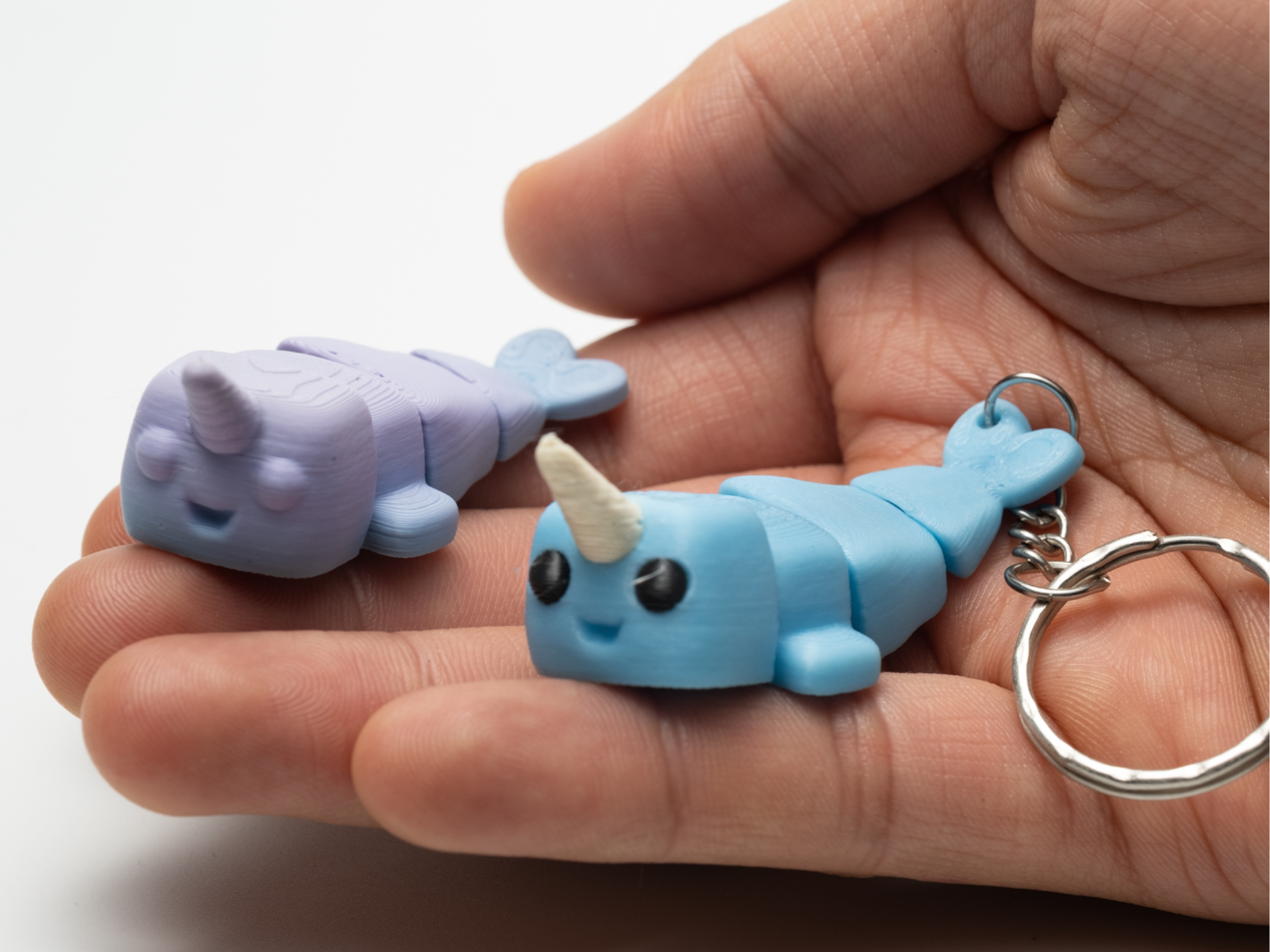 Tiny Narwhale - Articulated & Keychain