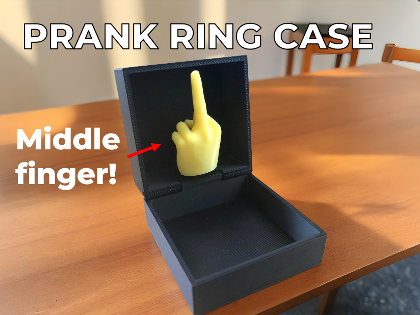 MIDDLE FINGER ring case prank - easy assembly 26G