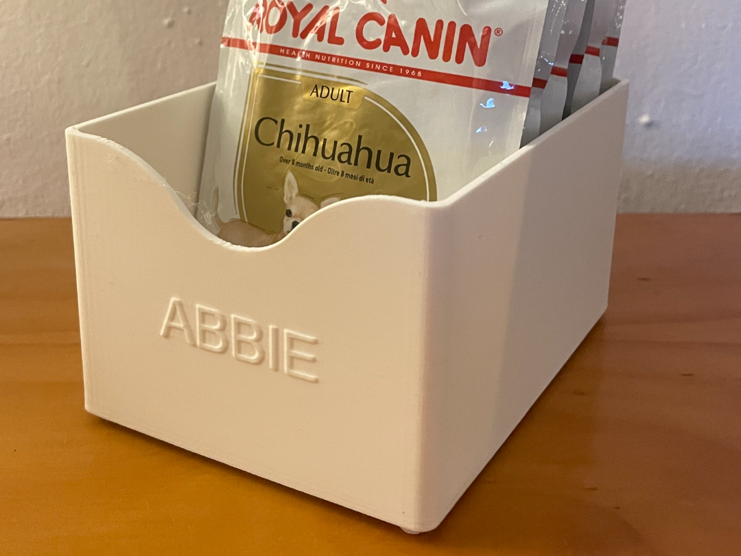 Container for Dog and Cat Pate Sachet Storage