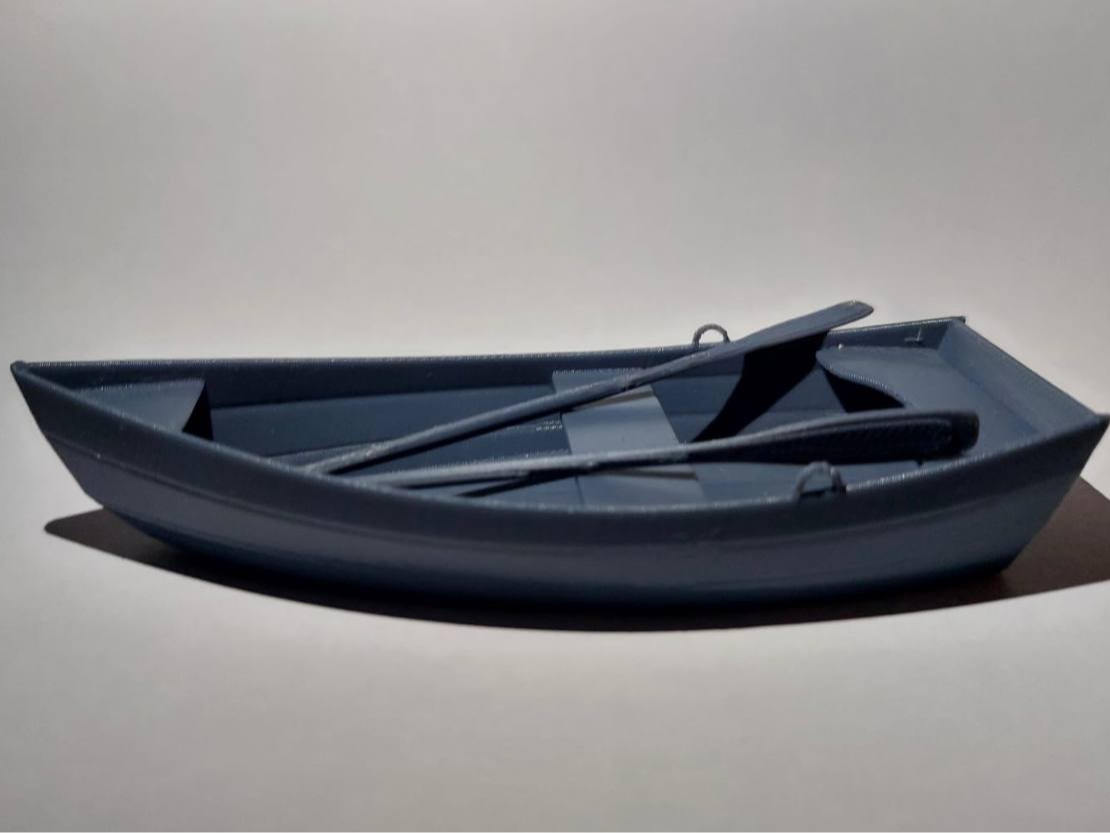 Miniature Boat with Oars