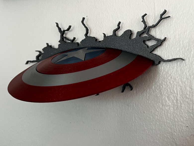 Captain America 3D Wall Art - Wall Mount Ready