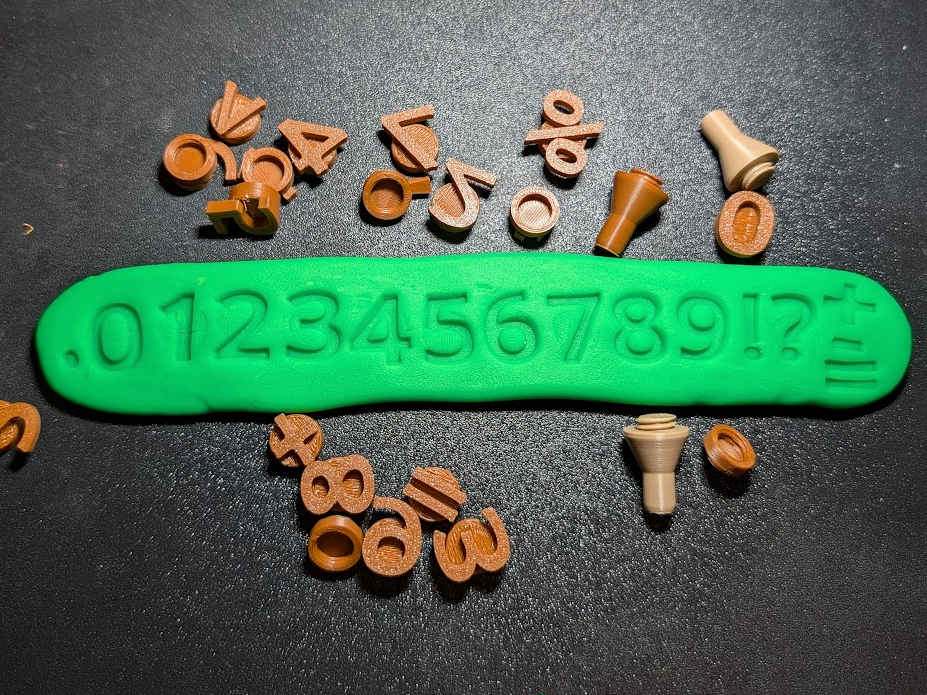 Play-Doh number symbol stamps (fast print)