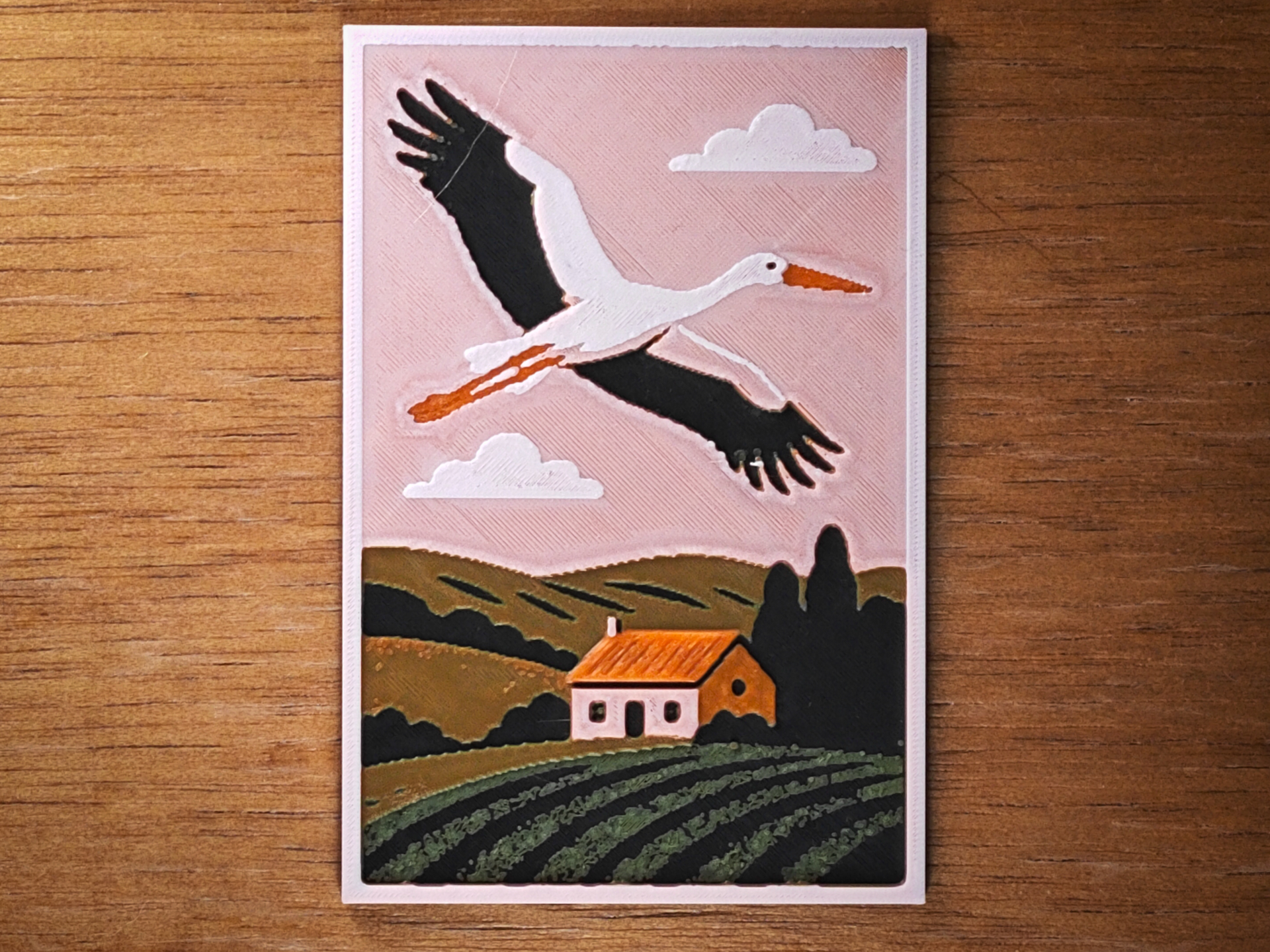 Stork flying