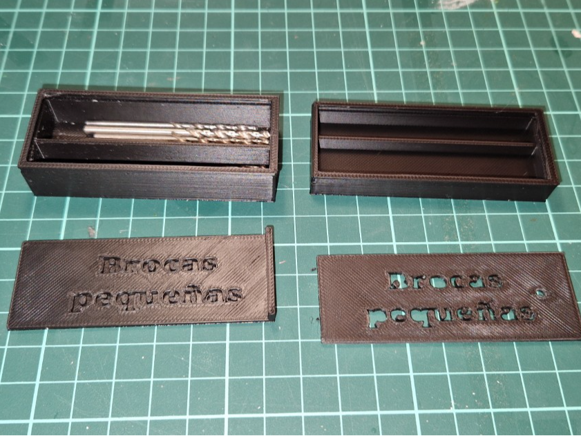 Modelo de cajas para brocas pequeñas con tapa