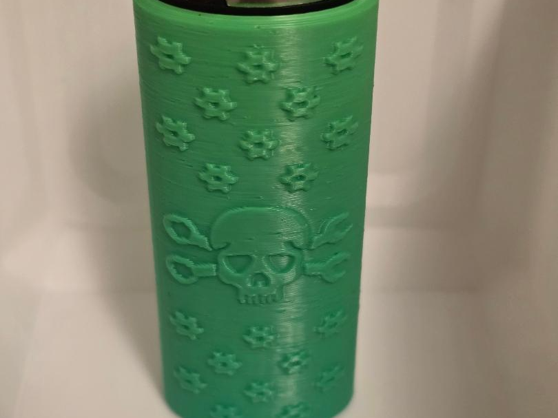 Bic sleeve skull crossed wrenches and gears