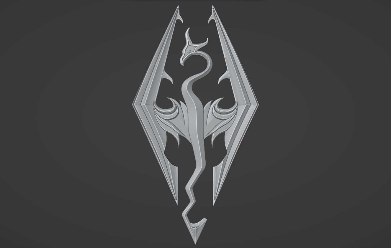 Skyrim Logo relief model / Emblem elder scrolls