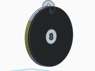 Doublesided 8 ball 9 ball key chain