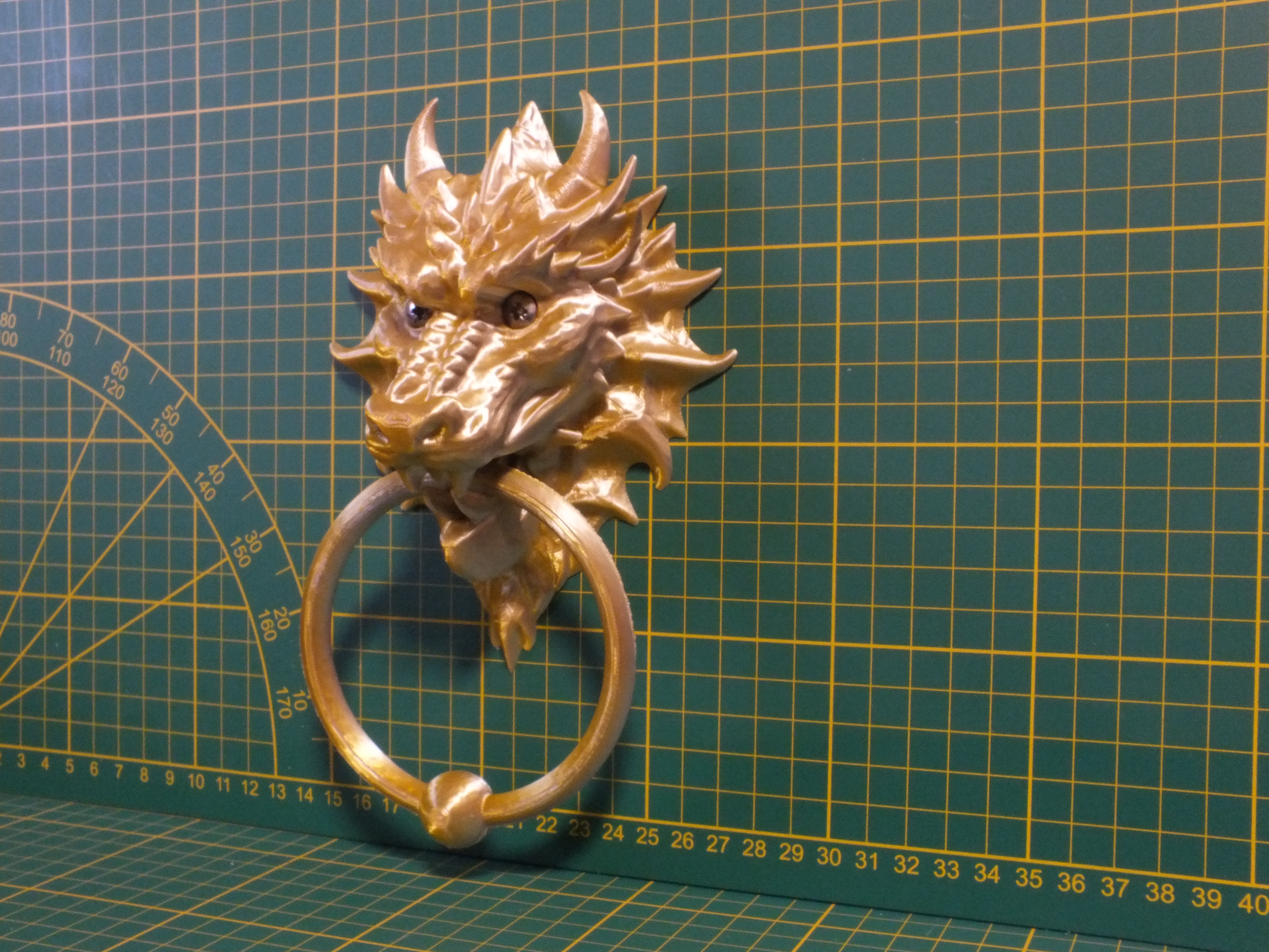 Dragon Door Knocker, Integrated Ring & Bolt Eyes