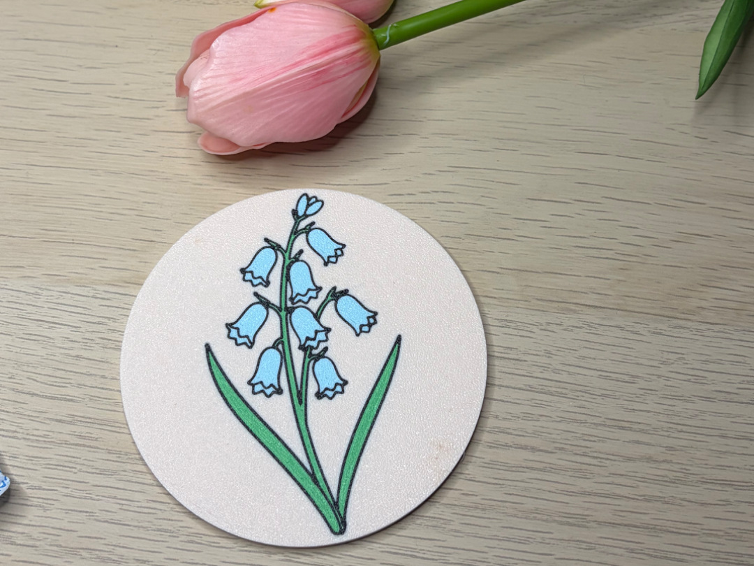 Flower Coaster Bluebells, Cottagecore Desk Decor