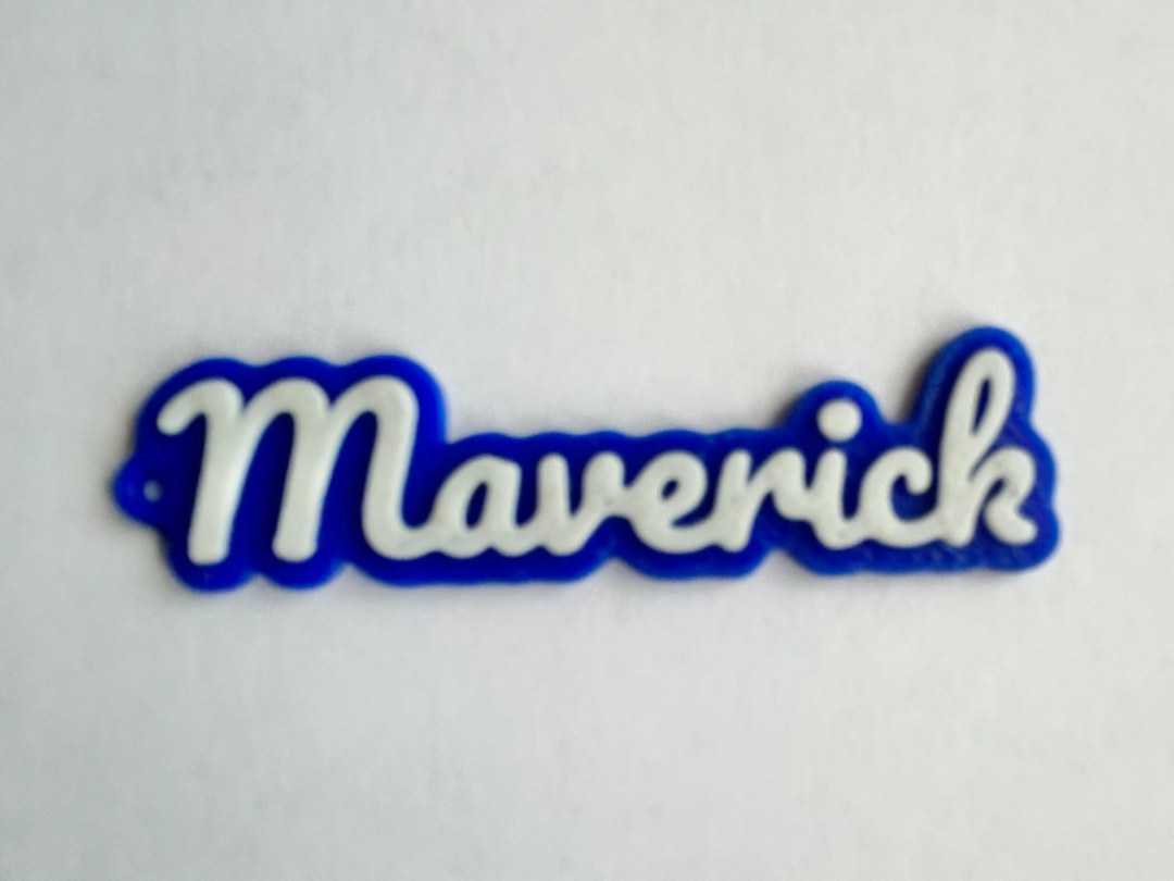 Maverick 3d printed name keychain personalized