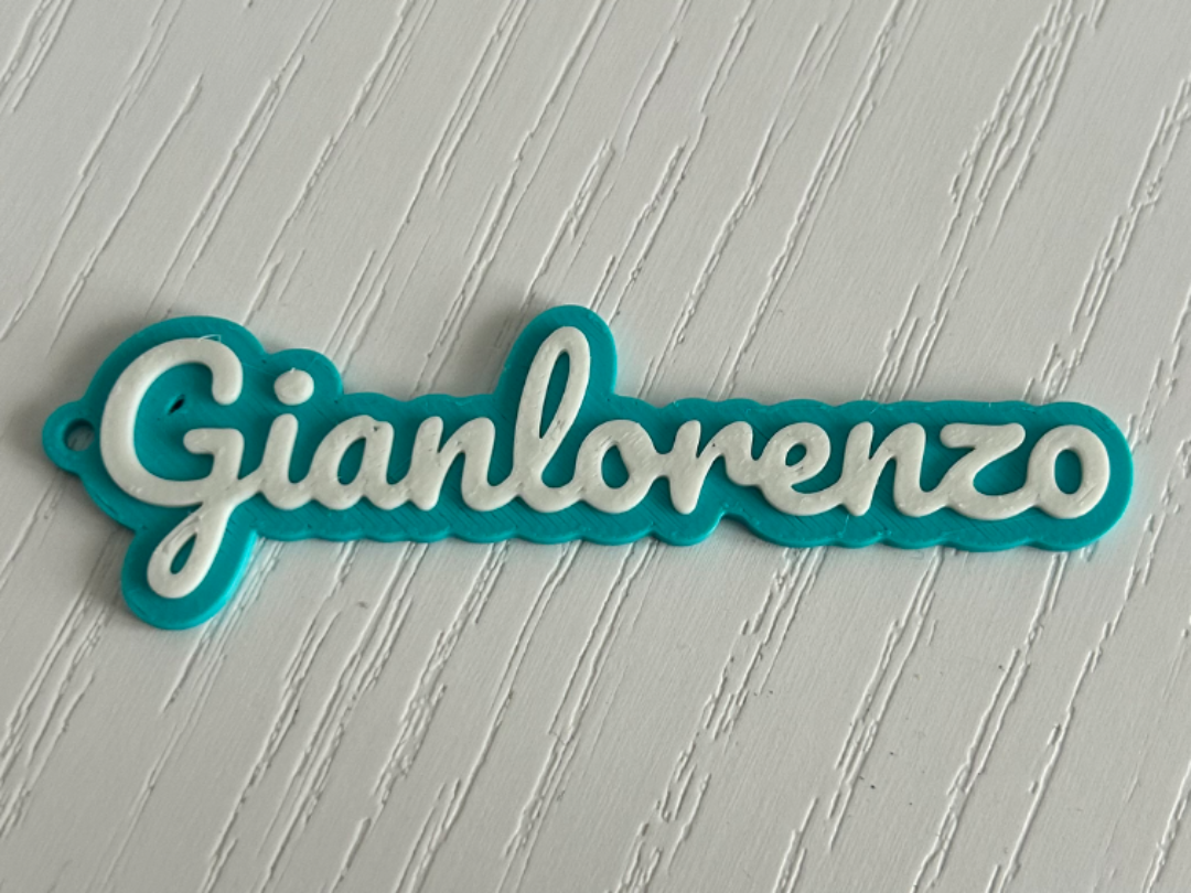 Gianlorenzo 3d printed name keychain personalized
