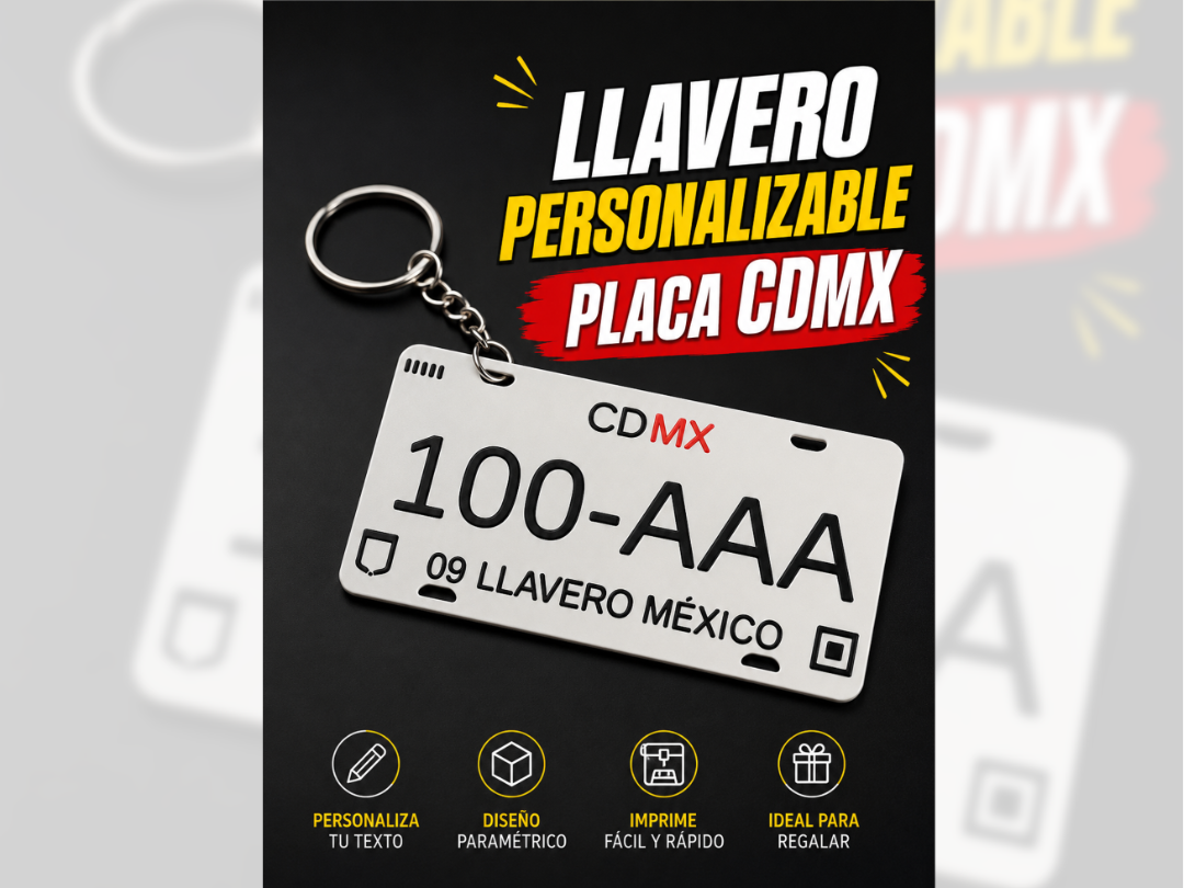 Llavero Placa CDMX personalizable