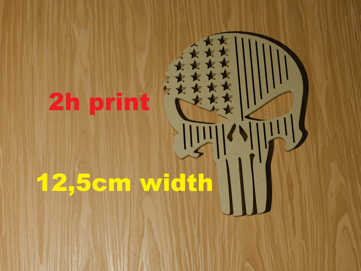 American Punisher Skull |  Fast 2h Print | 12.5cm