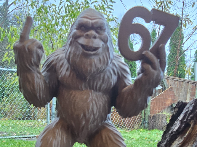 67 Sasquatch with middle finger
