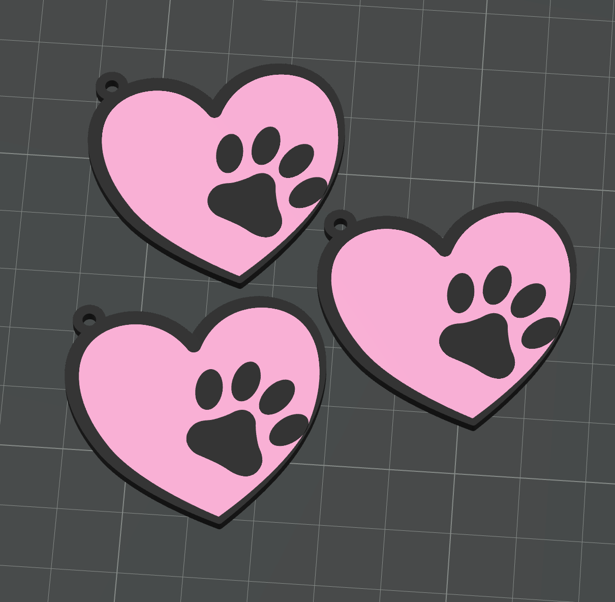 Paws & Love Keychain - heart shaped keychain