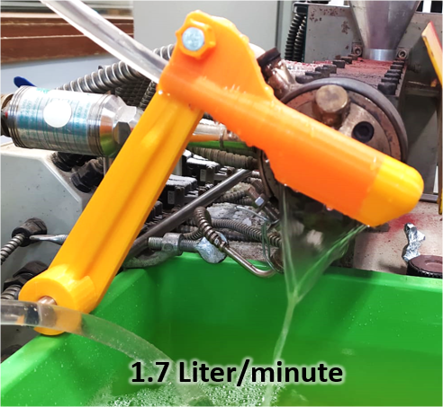 Sprinkling head for filament extrusion water cooling