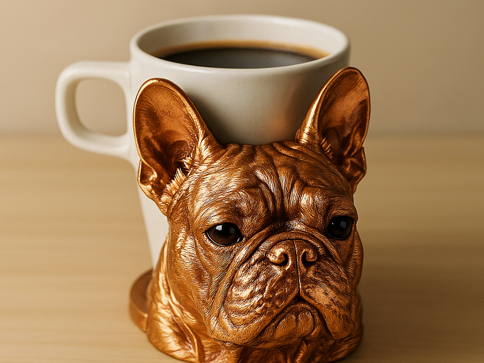 Dog Head Coaster – French Bulldog Design