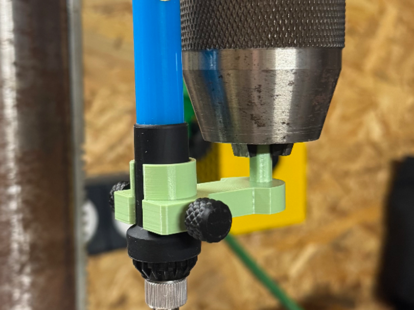 Drill press heat insert adapter for soldering iron