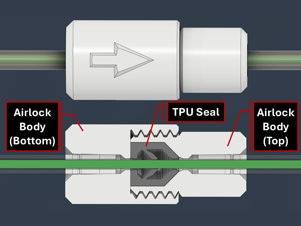 Filament Airlock - Drybox PTFE Connector