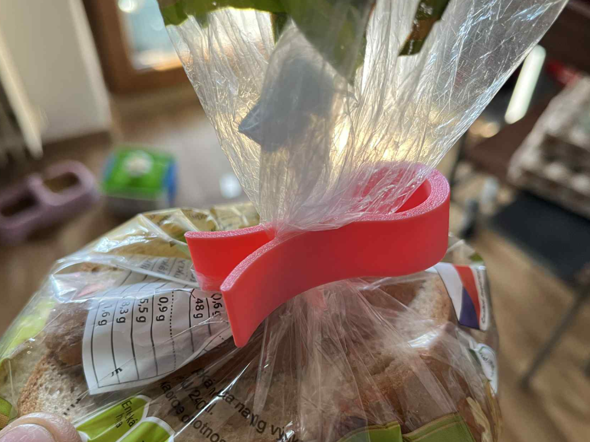 Clip for food in the bag, close on the bag