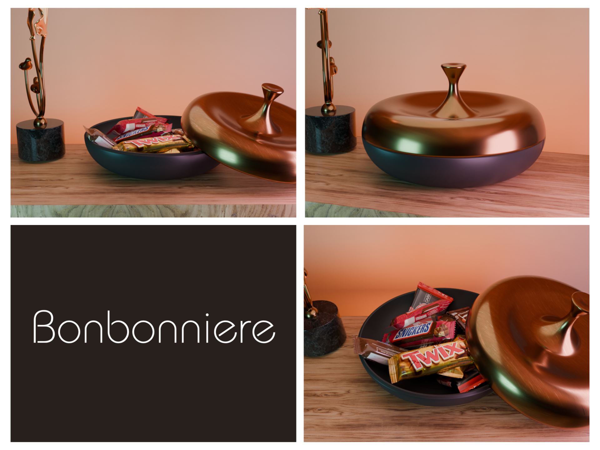 Bonbonniere - Two colored candy bowl