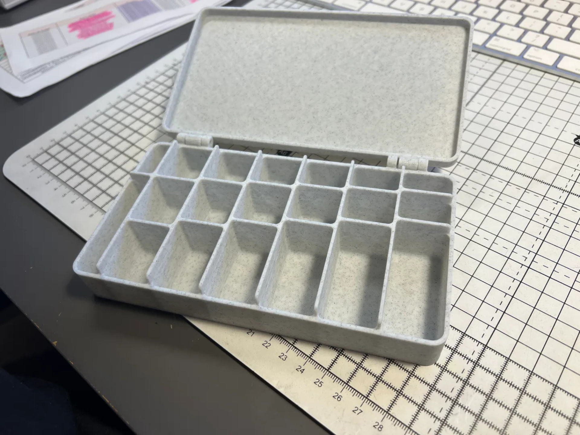 Divider Box for Small Parts With Hinged Lid