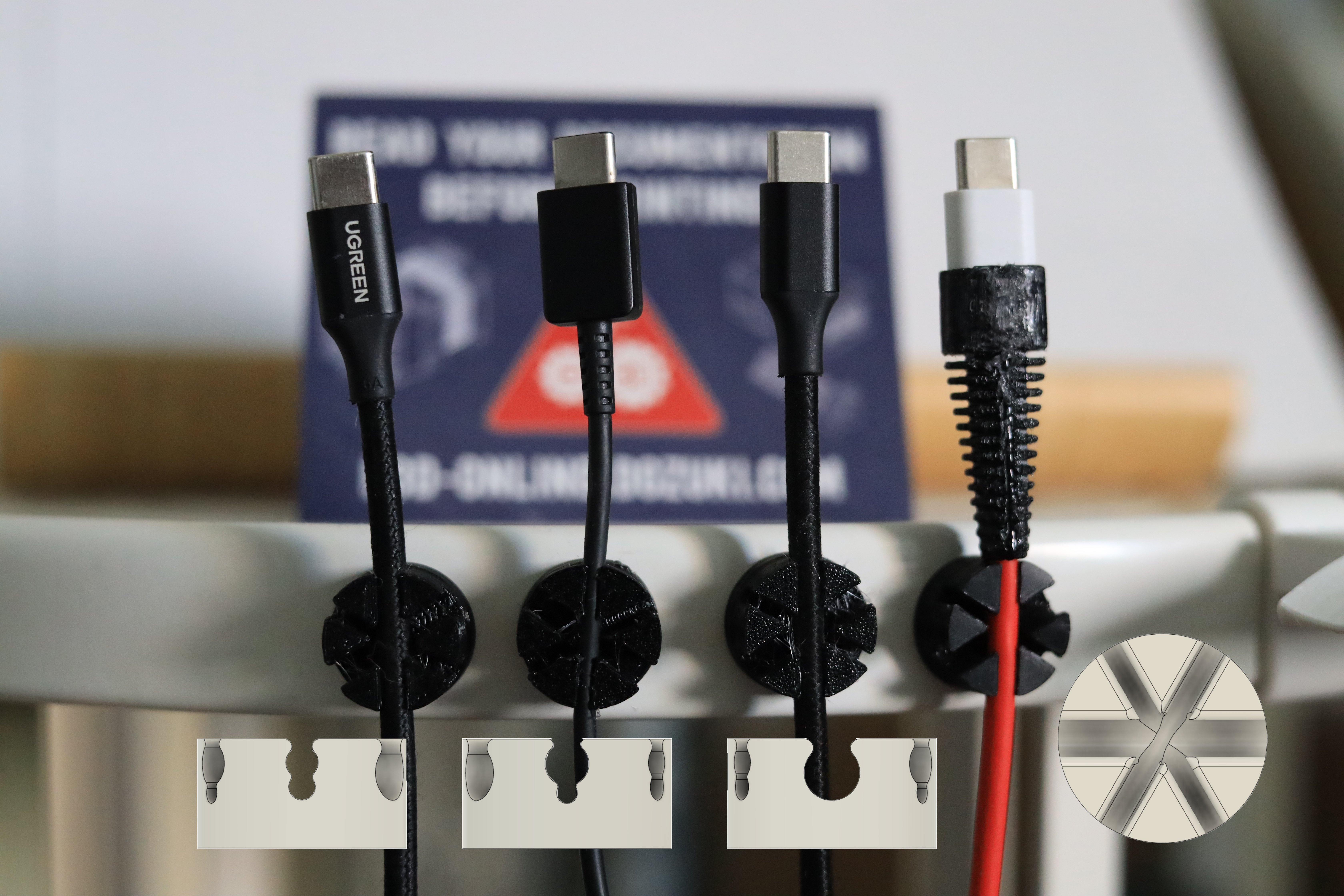 Universal Magnetic Cable Holder / Cable Organizer