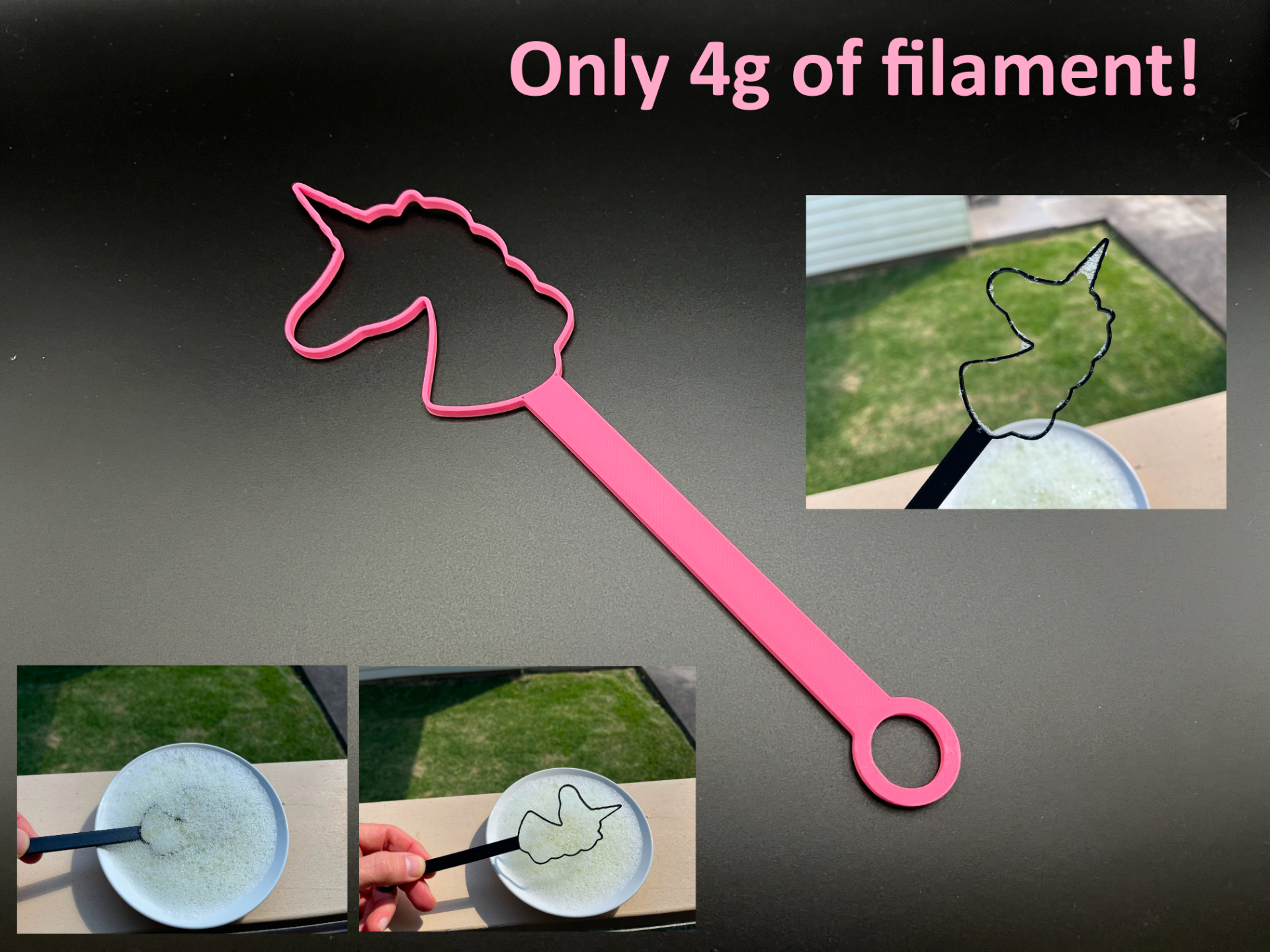 Unicorn bubble wand