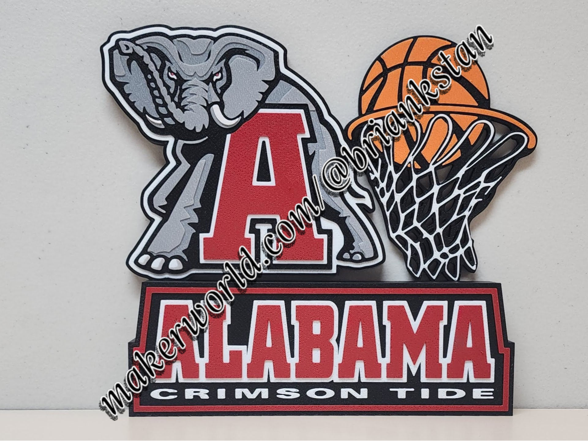 Alabama Crimson Tide Basketball Wall/Desk Display