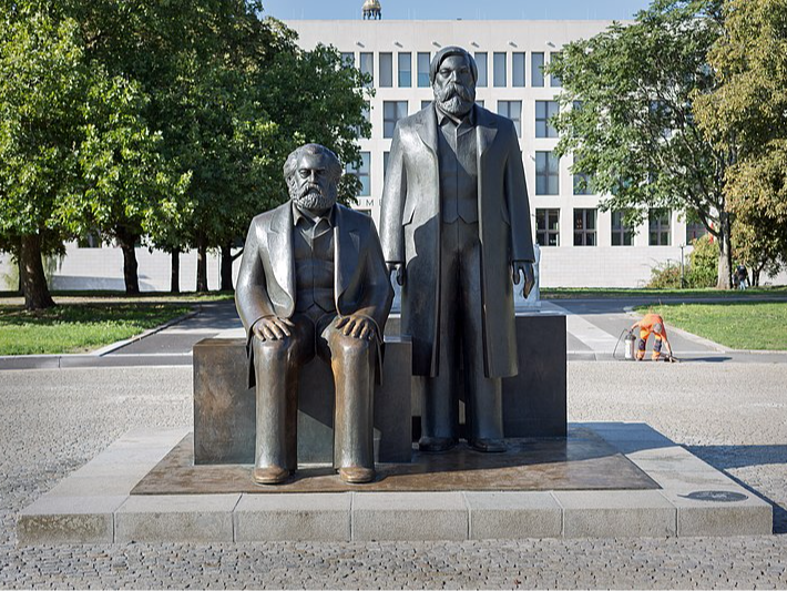 Marx Engels Forum Statue