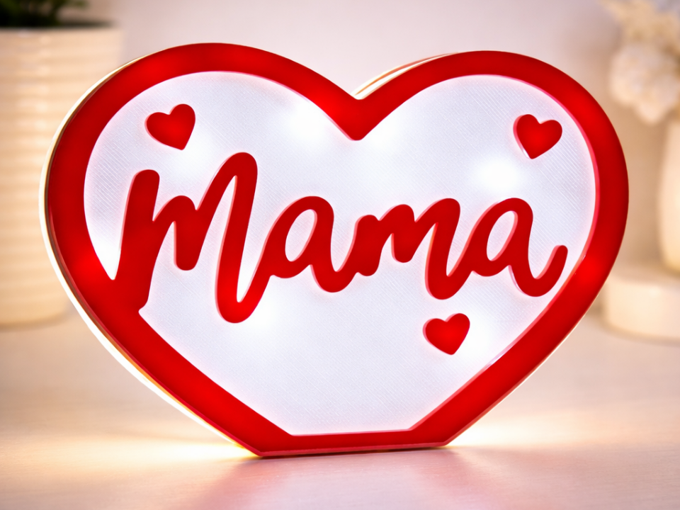 Ein Licht für Mama – Herz mit LED-Beleuchtung