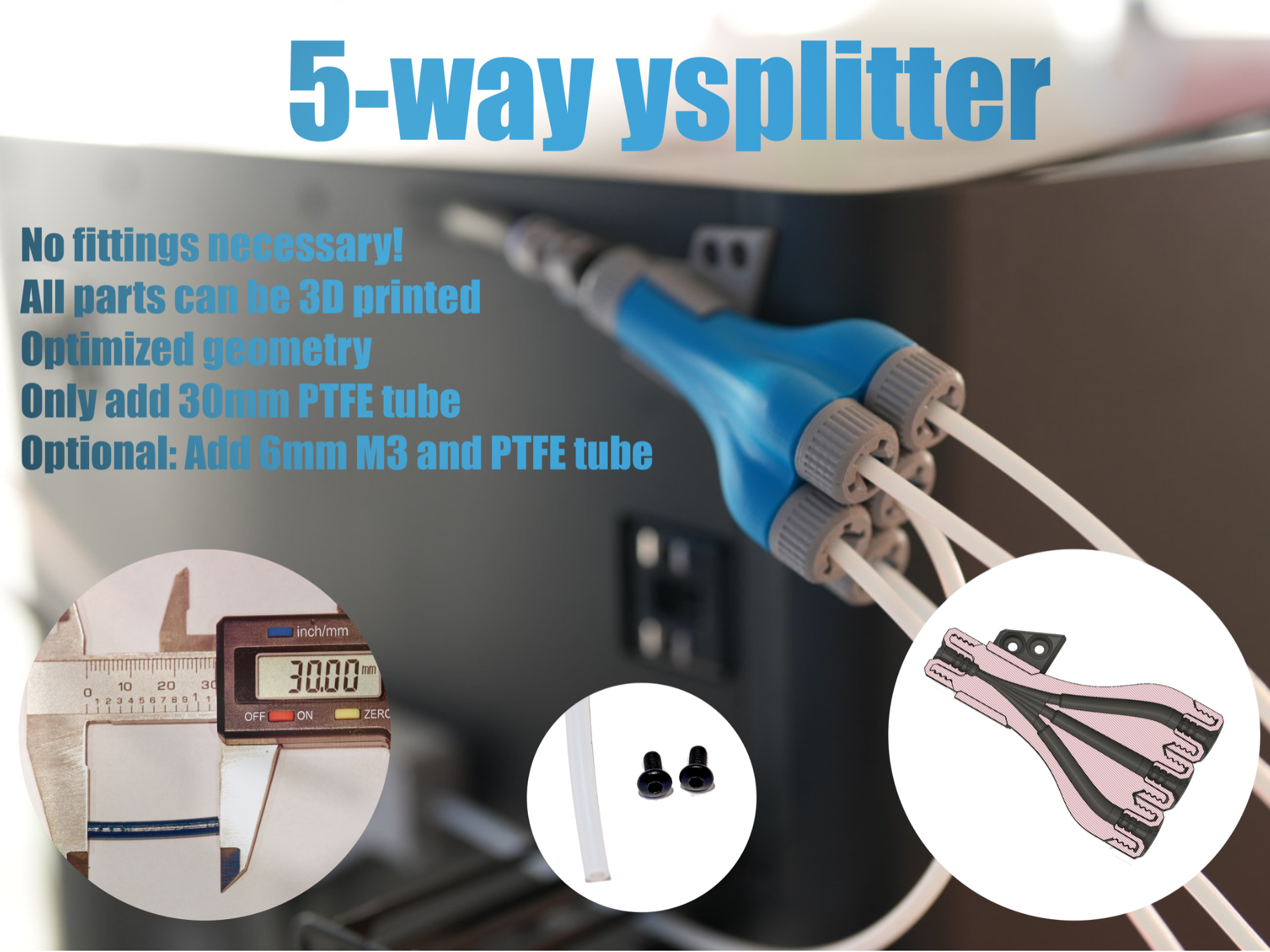 5 way-splitter connector - no hardware!