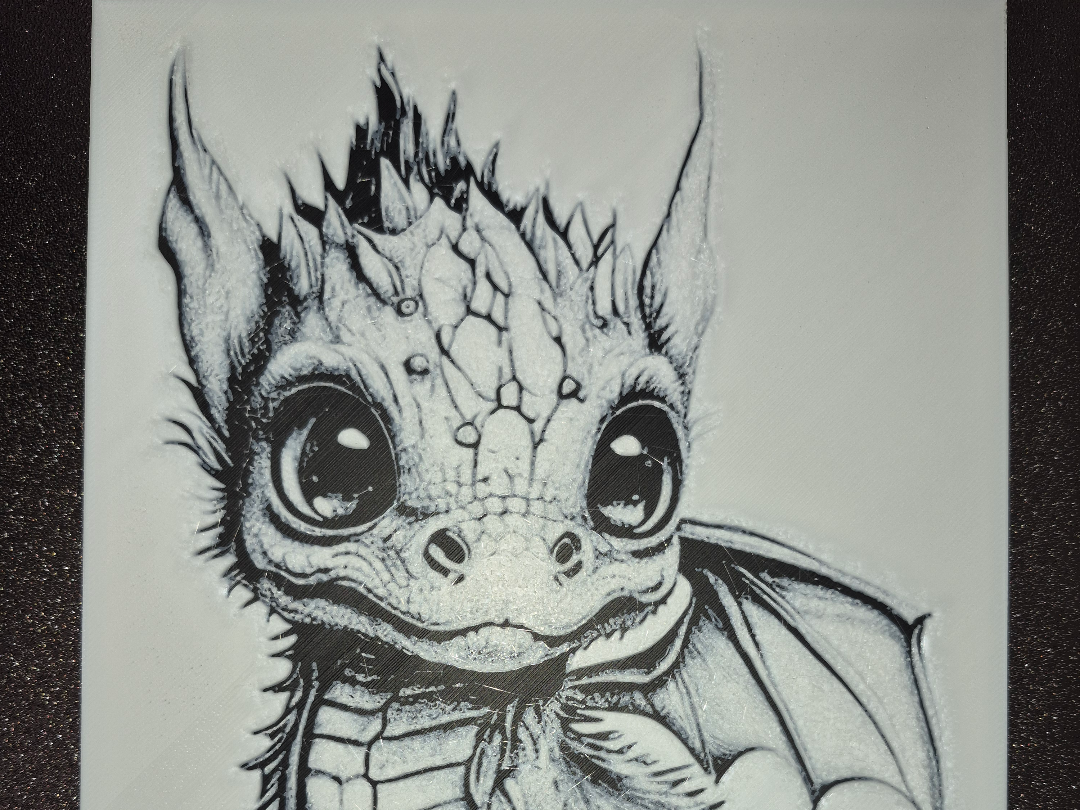 Baby Dragon - High-Contrast Mythical Relief