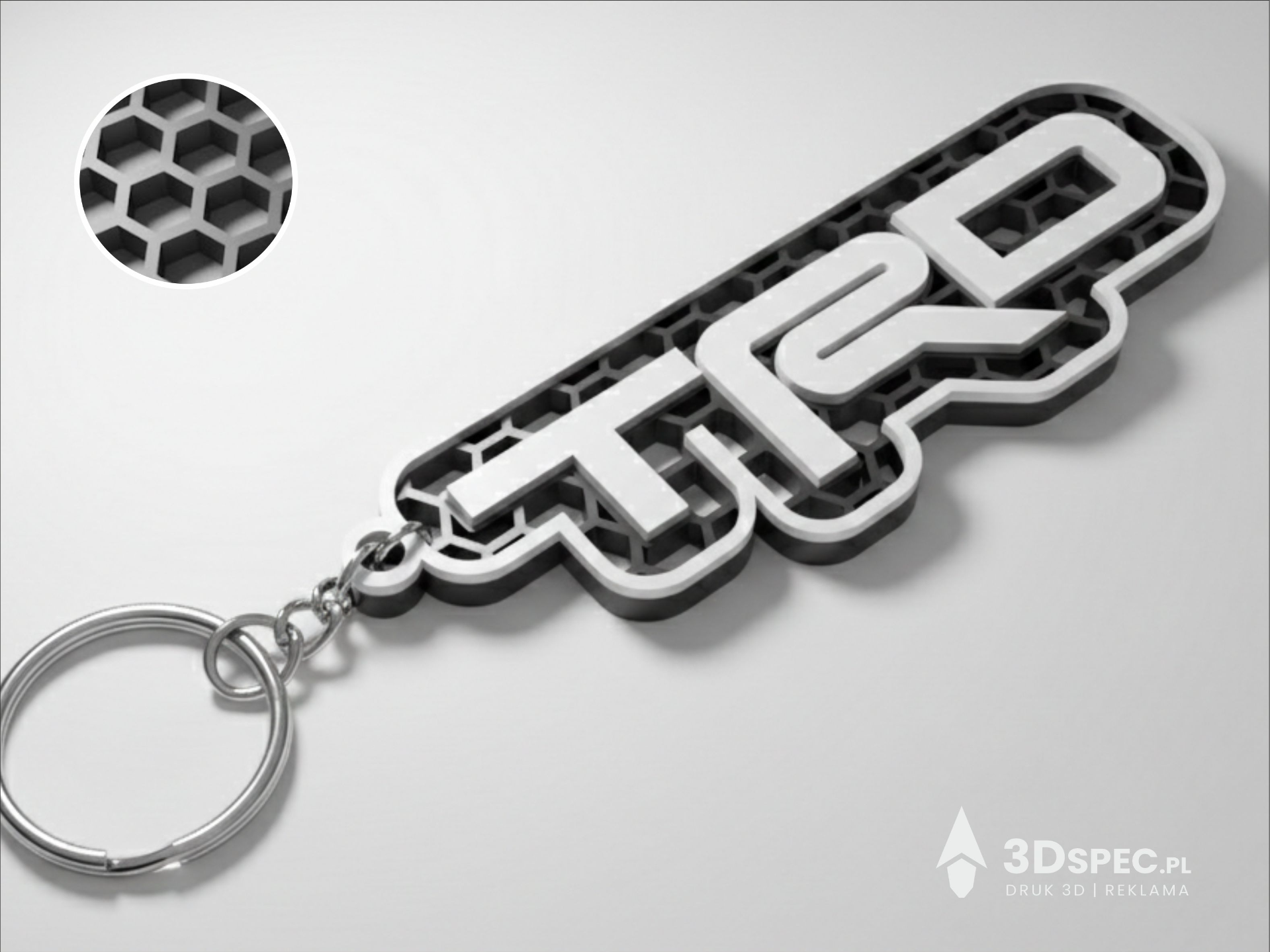 TRD logo honeycomb keychain