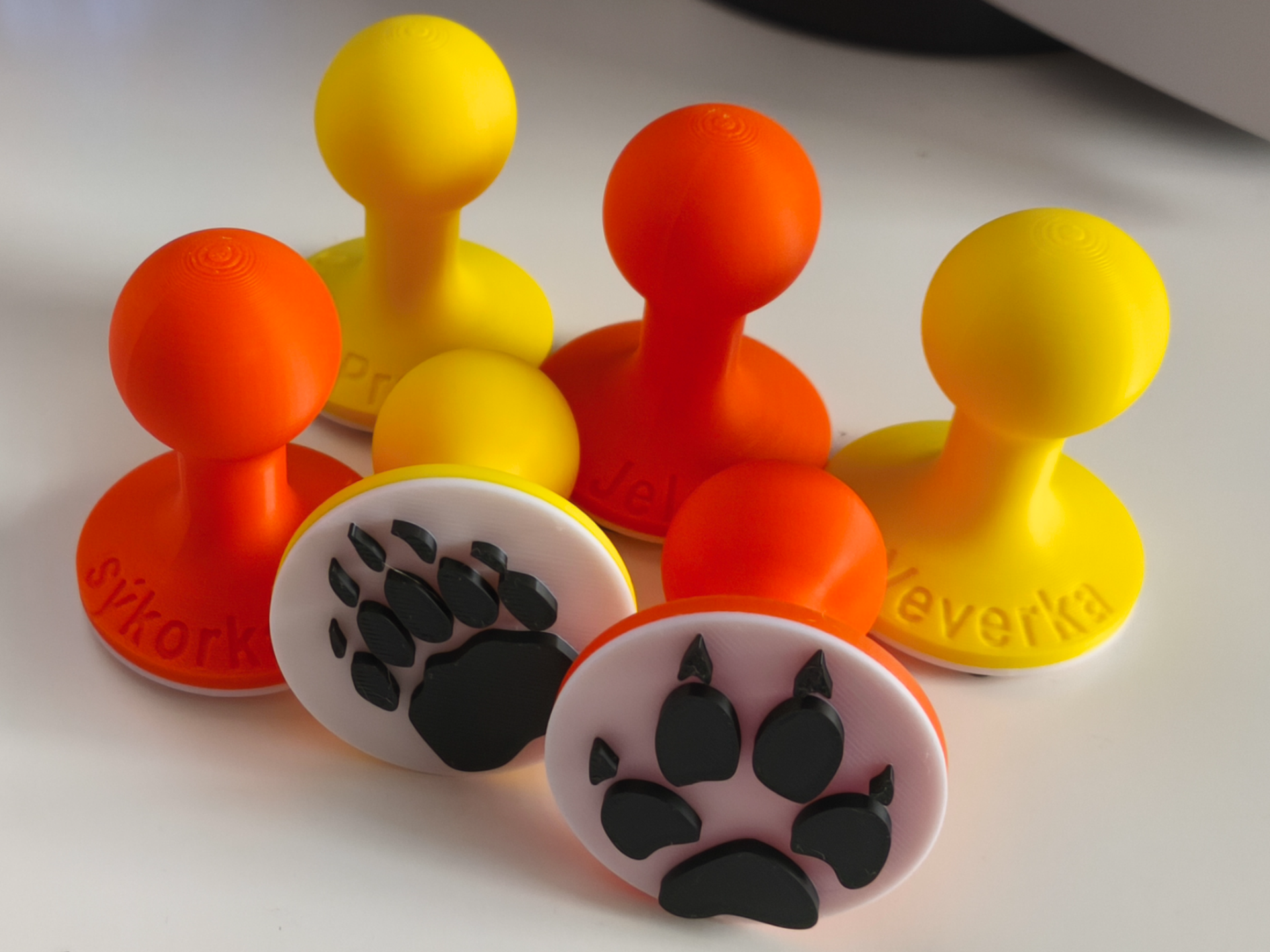 Stamps with animals footprints for "Play-Doh"