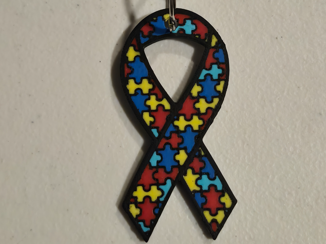 Autism Awareness Ribbon Keychain