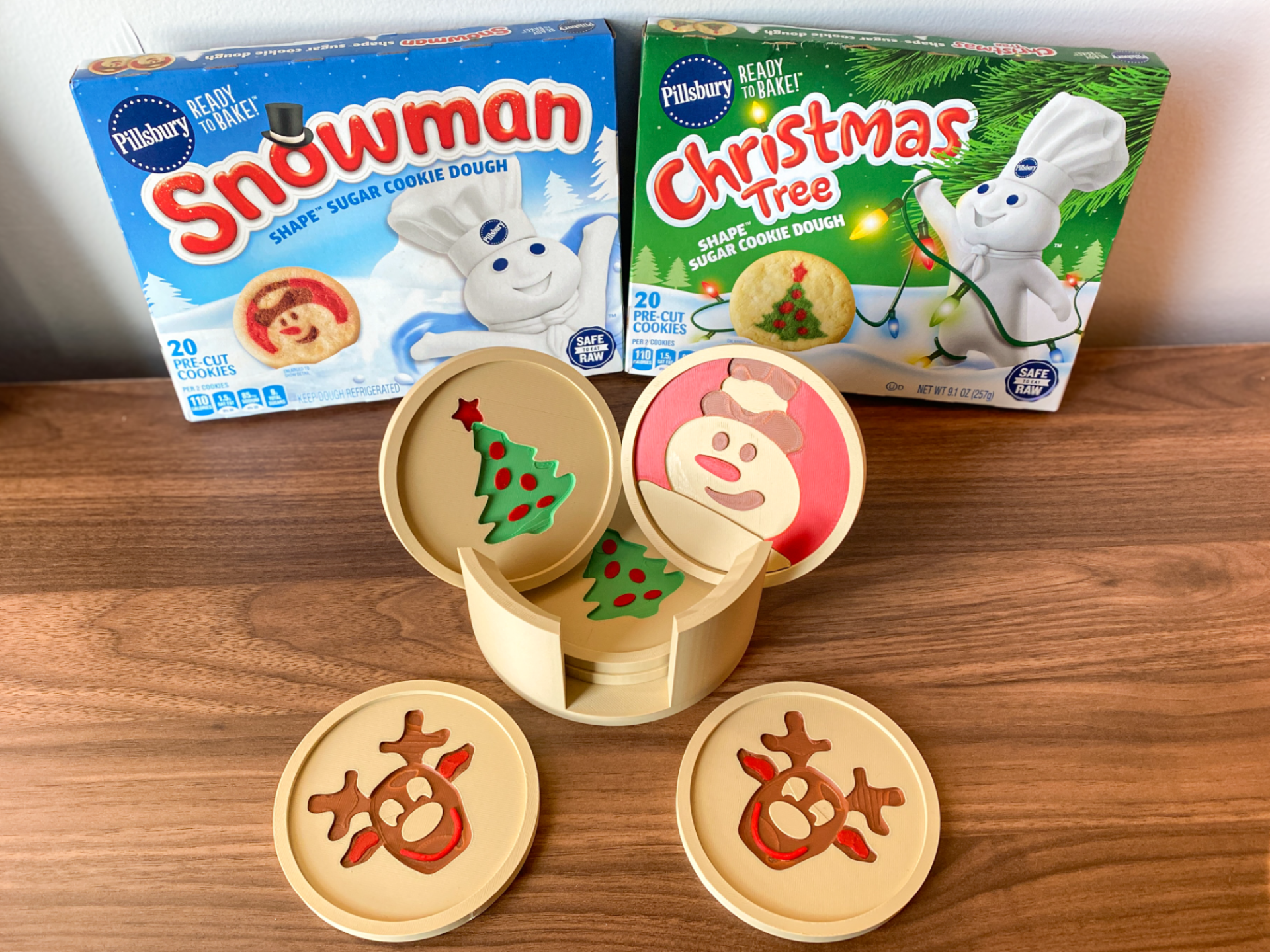 Pillsbury Doughboy Christmas Cookie Coaster Set