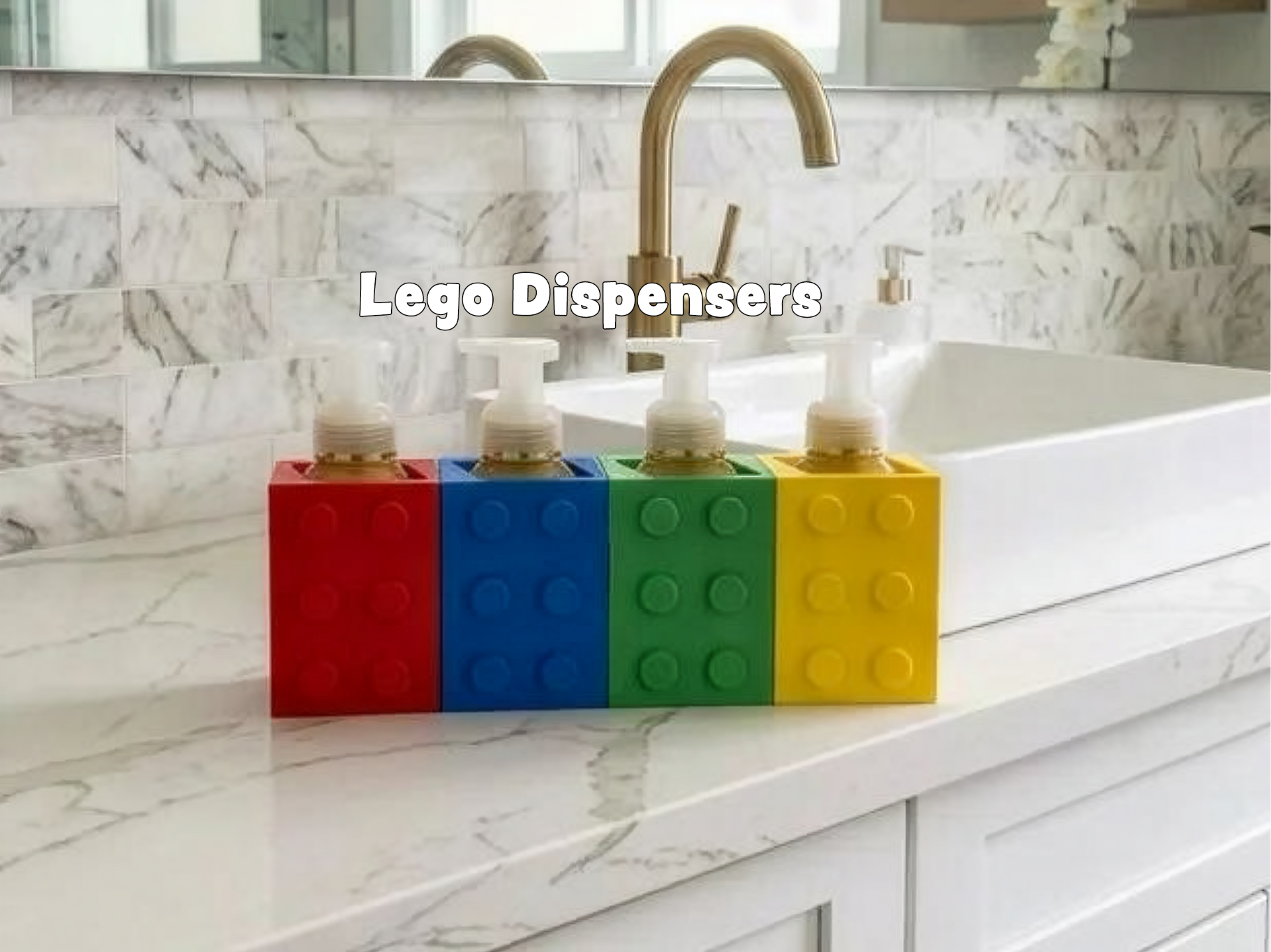Legos Style Soap Dispensers – Bathroom/Kitchen Set